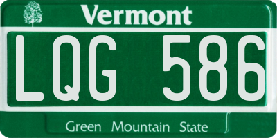 VT license plate LQG586