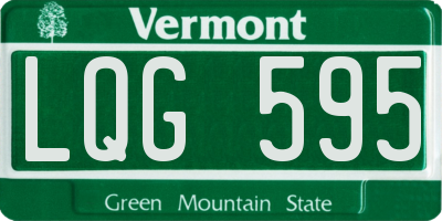 VT license plate LQG595
