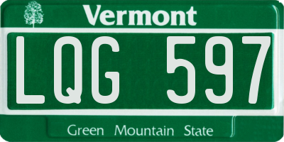 VT license plate LQG597