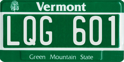VT license plate LQG601