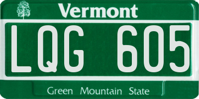 VT license plate LQG605