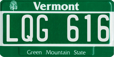 VT license plate LQG616