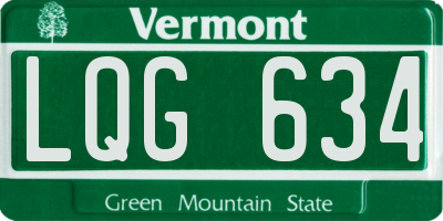 VT license plate LQG634