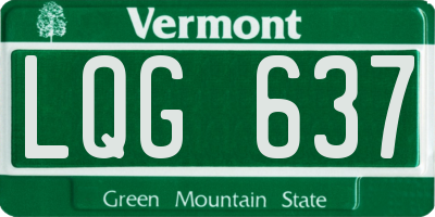 VT license plate LQG637