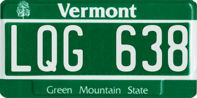 VT license plate LQG638