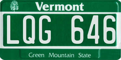 VT license plate LQG646
