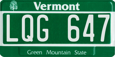 VT license plate LQG647