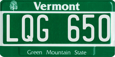 VT license plate LQG650