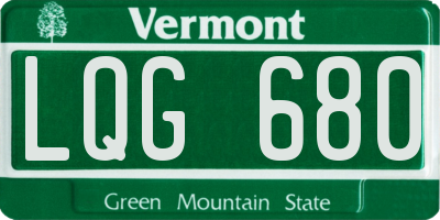 VT license plate LQG680