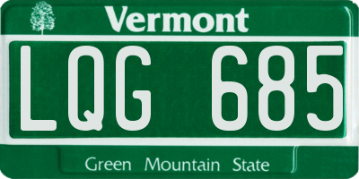 VT license plate LQG685