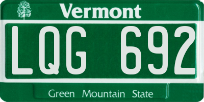 VT license plate LQG692