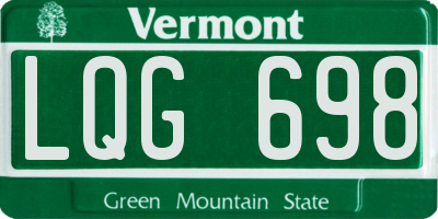 VT license plate LQG698