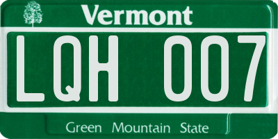 VT license plate LQH007
