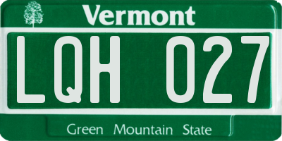 VT license plate LQH027