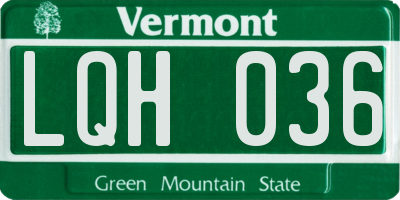 VT license plate LQH036