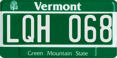 VT license plate LQH068