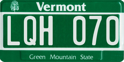 VT license plate LQH070