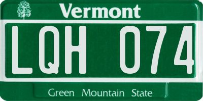 VT license plate LQH074