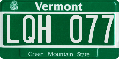 VT license plate LQH077