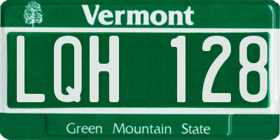 VT license plate LQH128