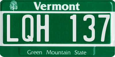 VT license plate LQH137