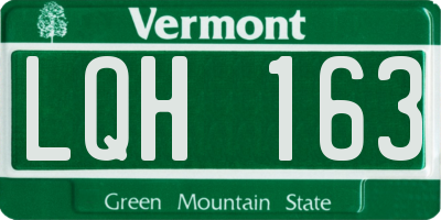 VT license plate LQH163