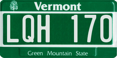 VT license plate LQH170