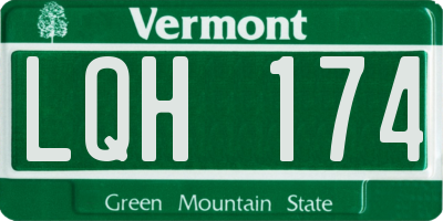VT license plate LQH174