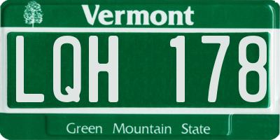 VT license plate LQH178