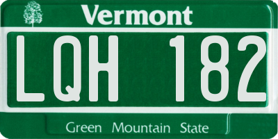 VT license plate LQH182