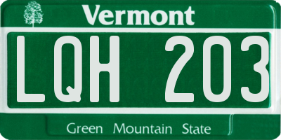 VT license plate LQH203