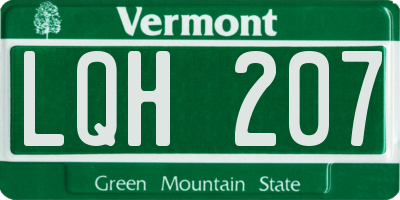 VT license plate LQH207