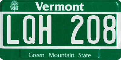 VT license plate LQH208