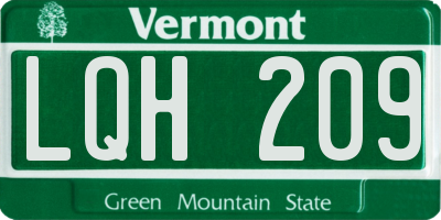 VT license plate LQH209