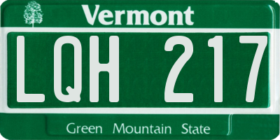 VT license plate LQH217