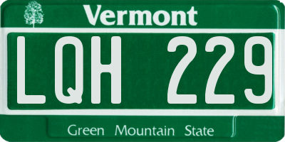 VT license plate LQH229