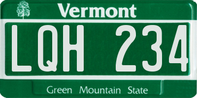 VT license plate LQH234
