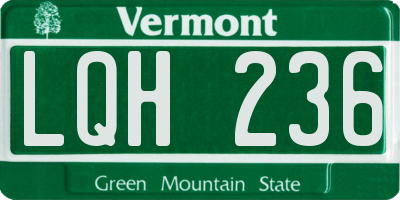 VT license plate LQH236