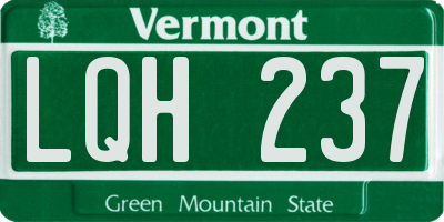 VT license plate LQH237
