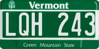 VT license plate LQH243
