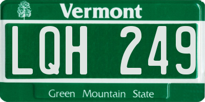 VT license plate LQH249