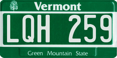 VT license plate LQH259