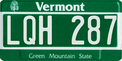 VT license plate LQH287