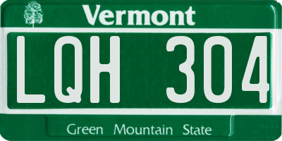 VT license plate LQH304