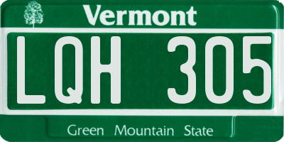 VT license plate LQH305