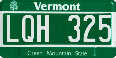 VT license plate LQH325