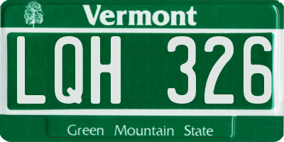 VT license plate LQH326