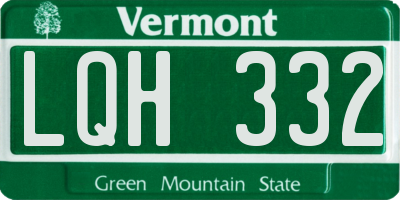 VT license plate LQH332