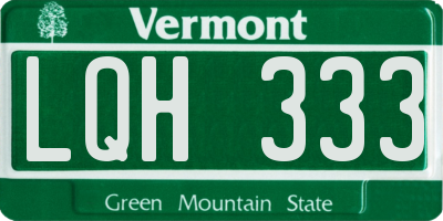 VT license plate LQH333