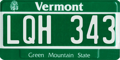 VT license plate LQH343
